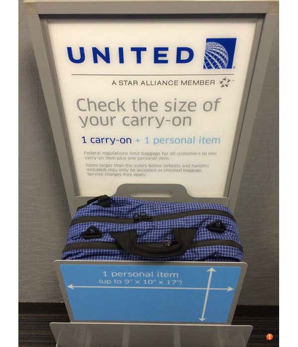 TOM BIHN | Western Flyer fits United's personal item sizer